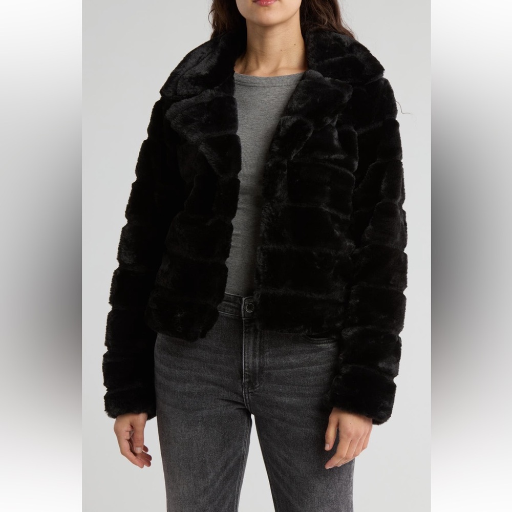 Blank NYC Textured Faux Fur Coat